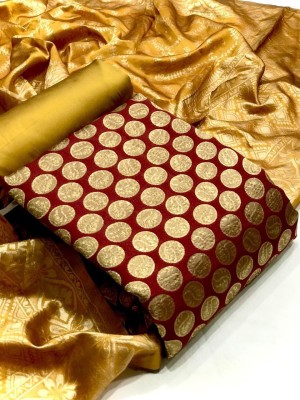 PPTOSS Silk Blend Self Design Salwar Suit Material