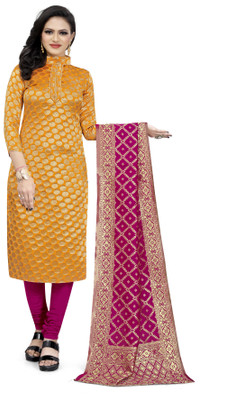 VredeVogel Silk Blend Self Design Salwar Suit Material