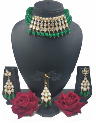 KNIGGHT ANGEL JEWELS Metal Gold-plated Green, Multicolor Jewellery Set(Pack of 1)