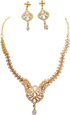 Geetanjali Brass Gold Jewellery Set(Pack of 1)