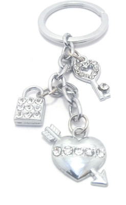 Key Era Heart Cross Arrow Lock And Key Crystal Couple Key Chain