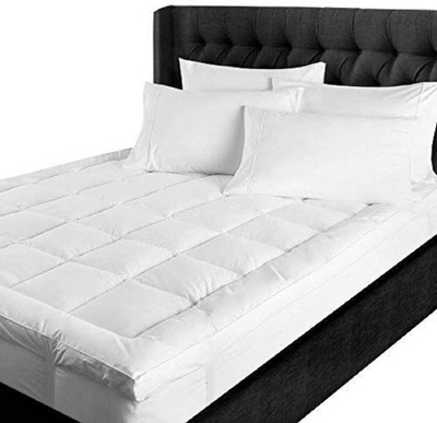 KUBER INDUSTRIES Mattress Topper King Size Mattress Cover(White)