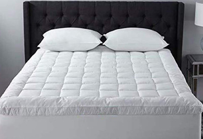KUBER INDUSTRIES Mattress Topper King Size Mattress Cover(White)