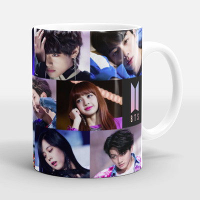 Sublikraft BlackPink And BTS Printed Ceramic Coffee Mug(330 ml)