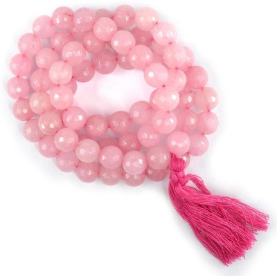REIKI CRYSTAL PRODUCTS Rose Quartz Mala Natural Crystal Mala Stone Mala Stone Necklace Jap Mala 10 mm Faceted 66 Beads Mala Crystal Necklace Fashion Jewelry For Reiki Healing Crystal Healing 26 inch Approx Beads, Crystal Crystal Chain