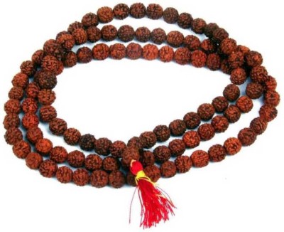 Moksh Spiritual Natural & Energized Rudraksha Rosary/ Mala (108+1 Beads, Bead Size: 7-8 mm) Wood Necklace pack of 1 Wood Chain