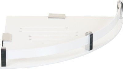 Sarvatr Acrylic Bathroom Shelf Corner Shelf Stand Plastic Corner Shelves (8 X 8 Corner) Acrylic Wall Shelf(Number of Shelves - 1, White)