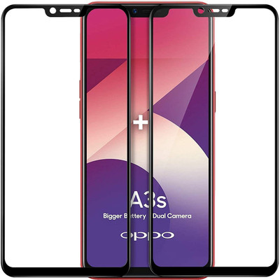 TINGTONG Edge To Edge Tempered Glass for Oppo A3s(Pack of 2)
