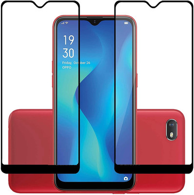TINGTONG Edge To Edge Tempered Glass for Oppo A1k(Pack of 2)