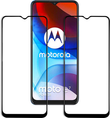 VAlight Edge To Edge Tempered Glass for Motorola Moto E7 Power(Pack of 2)