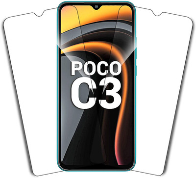 TINGTONG Tempered Glass Guard for Poco C3(Pack of 2)
