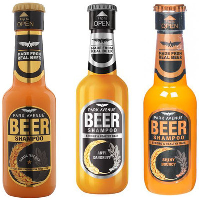 PARK AVENUE SHINY & BOUNCY BEER SHAMPOO 350 ML+DAMAGE FREE BEER SHAMPOO 350 ML+ANTI DANDRUFF SHAMPOO 350 ML(350 ml)
