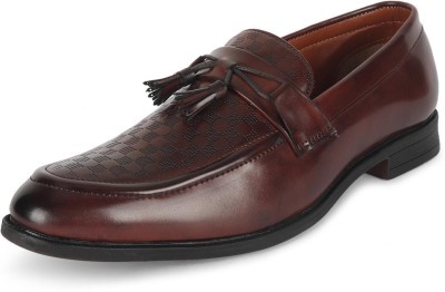 MUTAQINOTI Leather Loafer Casual Loafers For Men(Brown)