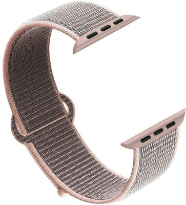 Juberous Soft Lightweight Breathable Nylon Loop Sport 38mm/40mm Band Rose Gold Smart Watch Strap(Pink, Black)