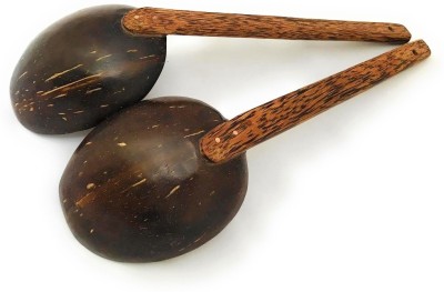 Thenga Natural Handmade Coconut Shell Serving Spoon | Eco-Friendly Wooden Serving Spoon Set(Pack of 2)