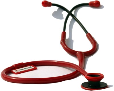 Dr. Head Black Matt Dual Head Aluminum Stethoscope For All Stethoscope Cardiology Stethoscope (Red) Stethoscope Cardiology Stethoscope(Red)