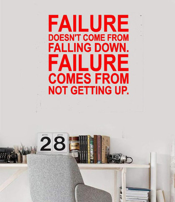 LYOMAN 59 cm failuregettingupp-red Self Adhesive Sticker(Pack of 1)