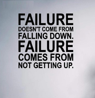 LYOMAN 59 cm failuregettingupp-blk Self Adhesive Sticker(Pack of 1)