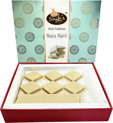 Singla Sweets Kaju Katli Barfi Without Silver Coating 400g(Burfi) Festive Gift Box(400 g)