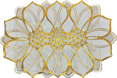 EMPORIUM WORLD Cut Corner Pack of 6 Table Placemat(Gold, PVC)