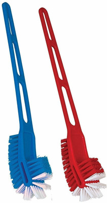 Flipkart SmartBuy Plastic Double Side Toilet Cleaning Brush with Holder Set of 2 with Holder(Multicolor)