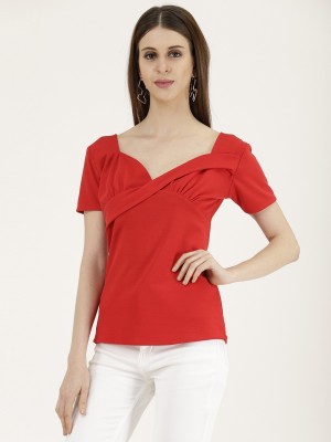 LAZIO Casual Solid Women Red Top