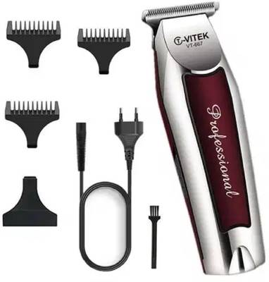 T-Vitek Professional VT-667 Heavy Duty Corded Electric Hair Clipper-Trimmer for Men Trimmer 120 min  Runtime 4 Length Settings