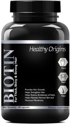 Healthy Origins Biotin 10,000mcg with Keratin, Bamboo Extract Ultra(60 No)