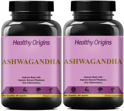 Healthy Origins Ashwagandha Capsules for Better Immunity (120) Pro(2 x 60 No)