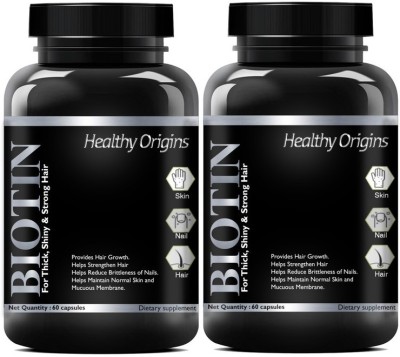 Healthy Origins Biotin 10,000mcg with Keratin, Bamboo Extract (120) Pro(2 x 60 No)