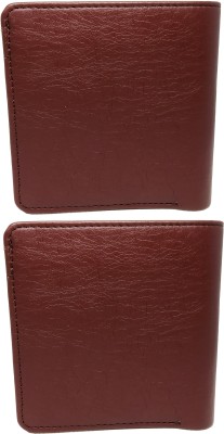 Gargi Men Evening/Party, Ethnic Brown Artificial Leather Wallet(7 Card Slots, Pack of 2)