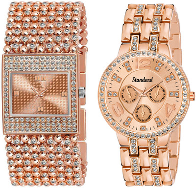 Razyloo Gifted Studded Diamond Series Best Quality Ever Giftable Amazing Look Fancy Analog Watch - For Women