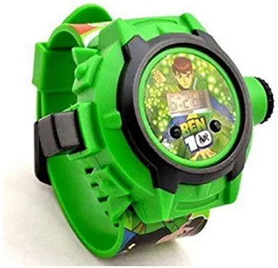 ArtsbySushma Ben10 Green Kids Projector Watch ideal for kids under 11 Ben10 kids Projector watch 24 images Digital Watch  - For Boys & Girls
