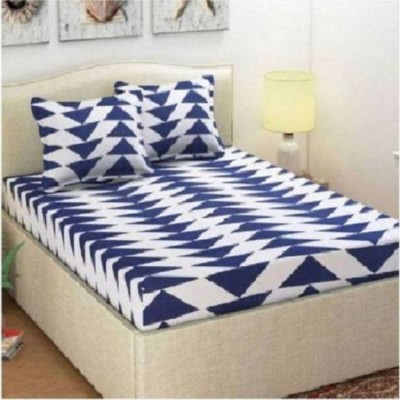 ABC Collection 144 TC Polycotton Double Geometric Flat Bedsheet(Pack of 1, Multicolor)