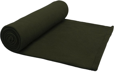 Goyal's Solid Double Fleece Blanket for  AC Room(Polyester, Green)