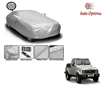 Auto Oprema Car Cover For Maruti Suzuki Gypsy King (With Mirror Pockets)(Silver)