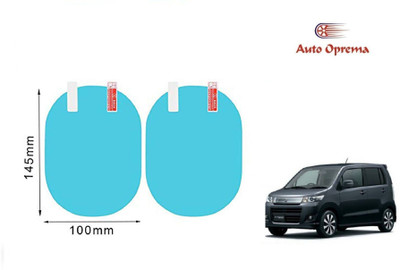 Auto Oprema Car Side View Mirror Waterproof Anti-Fog Film - Anti-Glare Anti-Mist Protector Sticker - to See Outside Rearview Mirror Clearly in Rainy Days (Oval) for Maruti Suzuki WagonR Stingray Car Mirror Rain Blocker(Blue)