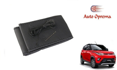 Auto Oprema Steering Cover For Mahindra KUV 100(Black, Leather)