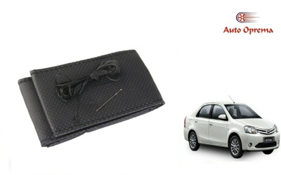 Auto Oprema Steering Cover For Toyota Etios(Black, Leather)