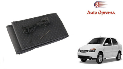 Auto Oprema Steering Cover For Tata Indigo(Black, Leather)