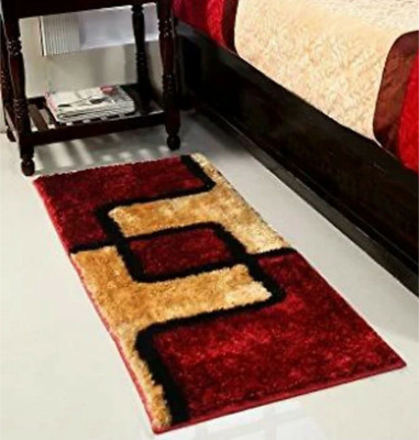RM Handloom Red, Beige Polyester Runner(2 ft,  X 4 ft, Rectangle)