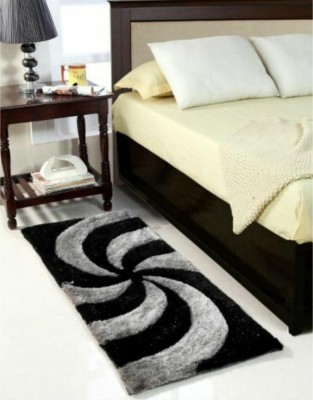 RM Handloom Black, Grey Polyester Runner(2 ft,  X 5 ft, Rectangle)