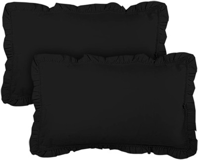 KUBER INDUSTRIES Plain Pillows Cover(Pack of 2, 68 cm*45 cm, Black)