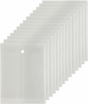 PPS Plastic Top Opening A4 Size Envelope Document Certificates File Folder Bag Transparent Holder Storage Case Snap Button Clear Waterproof Plastic (set of 10)(Set Of 10, Clear)
