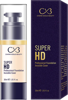 CVB C53 Super HD Professional Foundation Invisible Cover Long Lasting Full Face Coverage for All Skin Types Foundation(Shades 03, 30 ml)