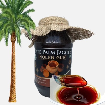 Poloo Premium Khajur Nolen Gur Block | Dates Palm Liquid Jaggery| Palm Liquid Jaggery | Nayam Karupatti -Pack Of 800 Gm Liquid Jaggery(800 g)