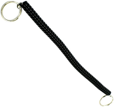 AFH Spiral Plastic 32 cm Black Stretchable Decorative Key Chain Key Chain