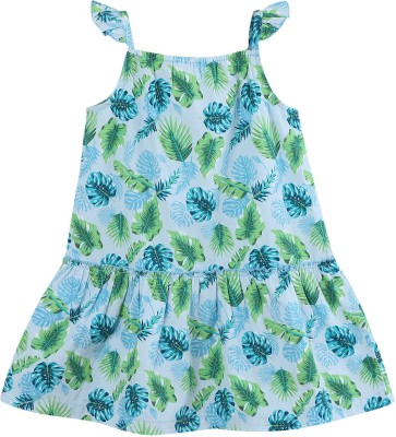 BEEBAY Girls Midi/Knee Length Casual Dress(Green, Sleeveless)