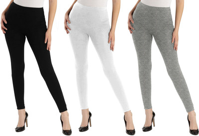 OASIS Ankle Length  Western Wear Legging(Black, White, Grey, Solid)