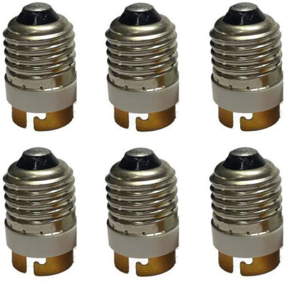 ECOBELL 6 Pcs Lamp Holder Converters E27 To B22 Socket LED Lamp Adapter Lamp Bases LED Light Adapter For Lighting Accessories Aluminium, Plastic Light Socket(Pack of 6)